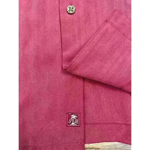Tommy Bahama 100% Silk Treasure On the Rocks Red Button Up Shirt Men's XL - Picture 7 of 12